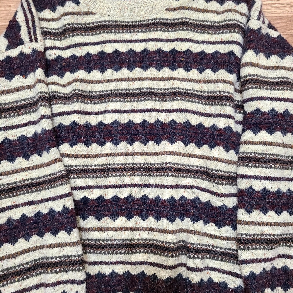 Vintage Etchings Wool Blend Grandpacore Men's Size L Crewneck Sweater